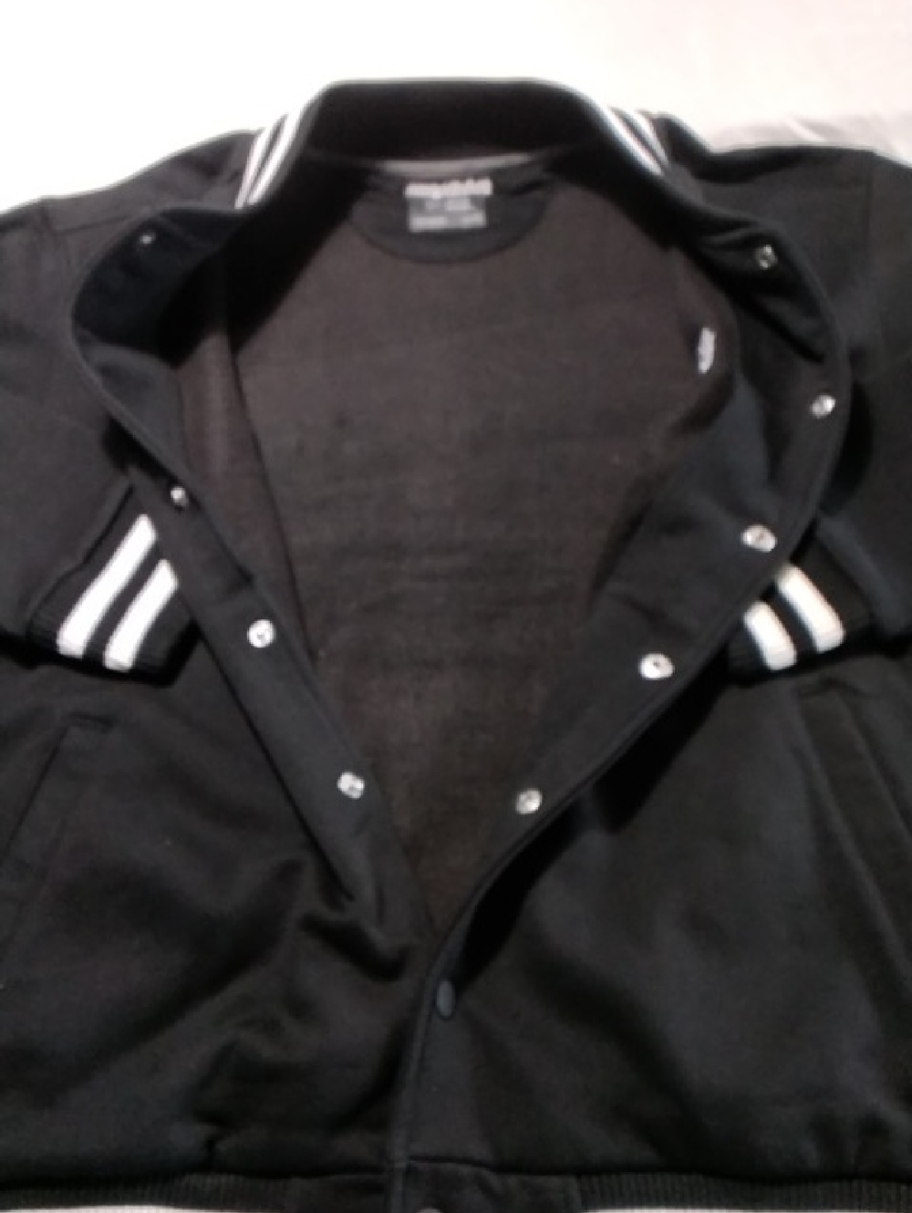 New Era Black & White " EA Sports " Embroidered Varsity Bomber Jacket , XL , $48 - Picture 6 of 9